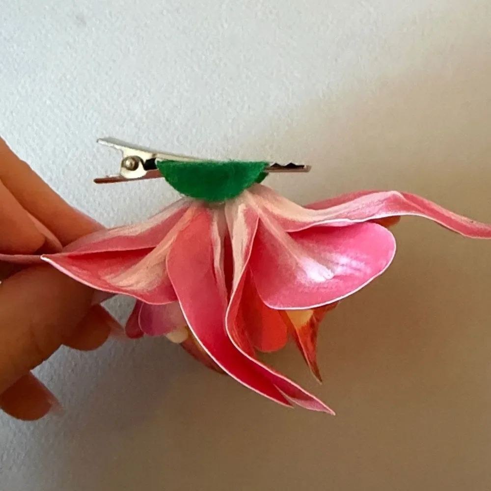 Pink Orchid Flower Hair Clip A1610
